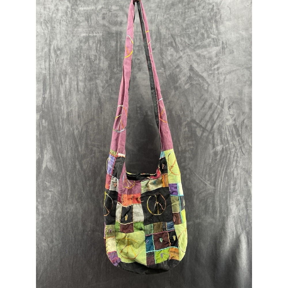 Rising International Handmade Patchwork Hobo Crossbody Bag Boho Hippie Cotton
